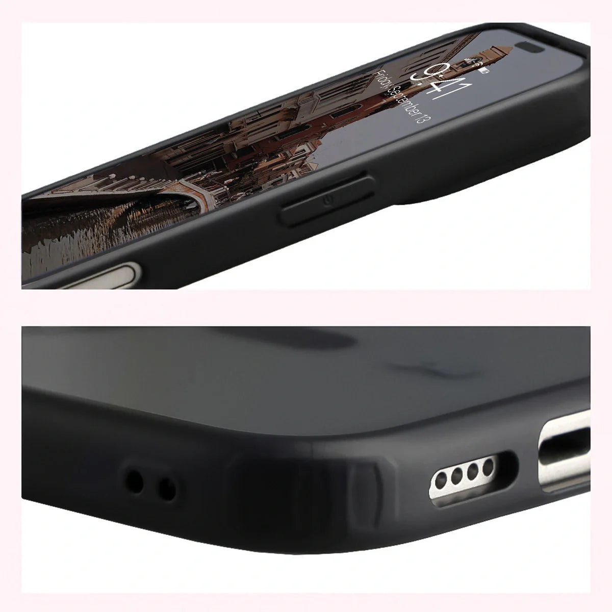 Handyhülle mit Magnetring für iPhone 17, Bizon Case MatteO, Getönt-Schwarz