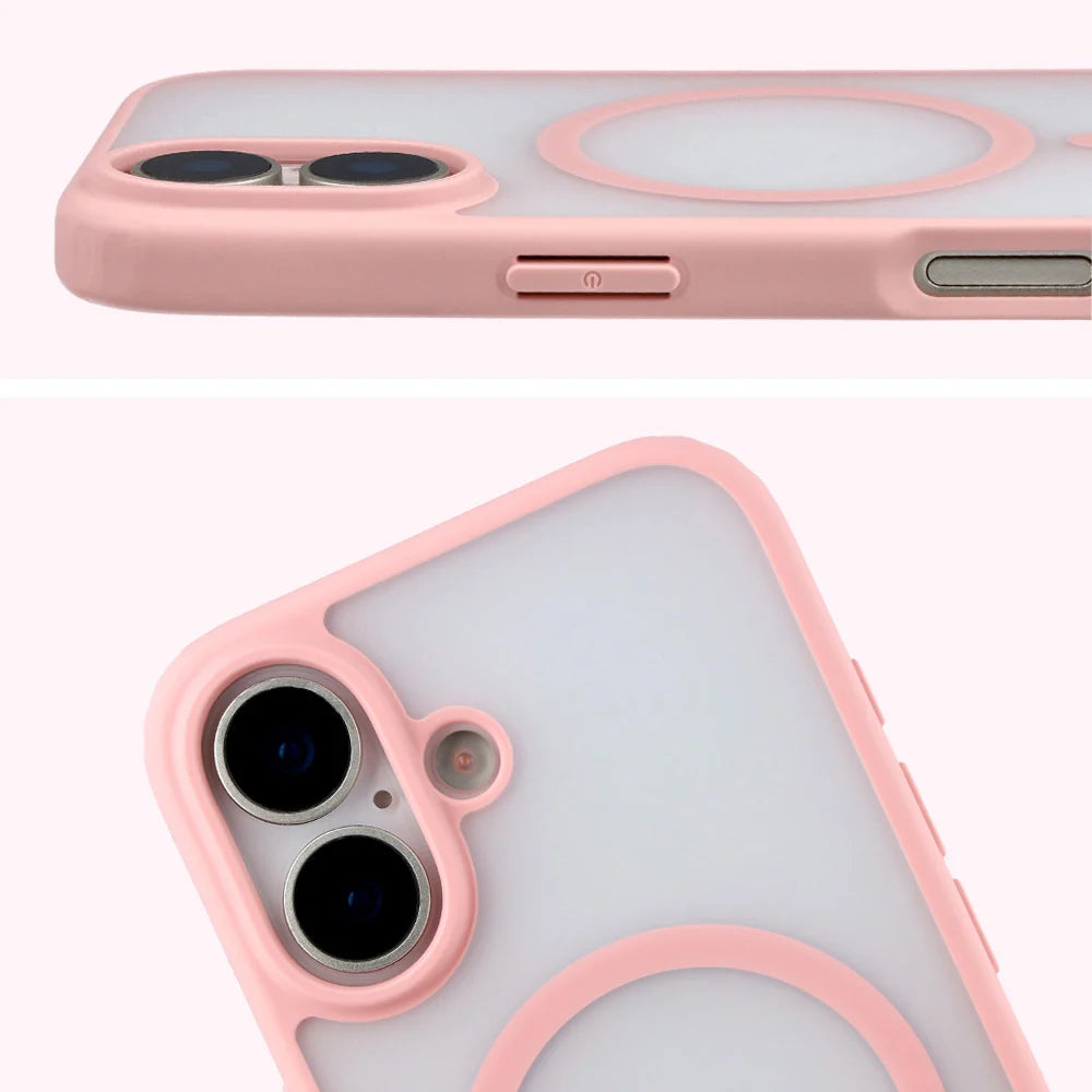 Handyhülle mit Magnetring für iPhone 17, Bizon Case MatteO, Getönt-Hellrosa