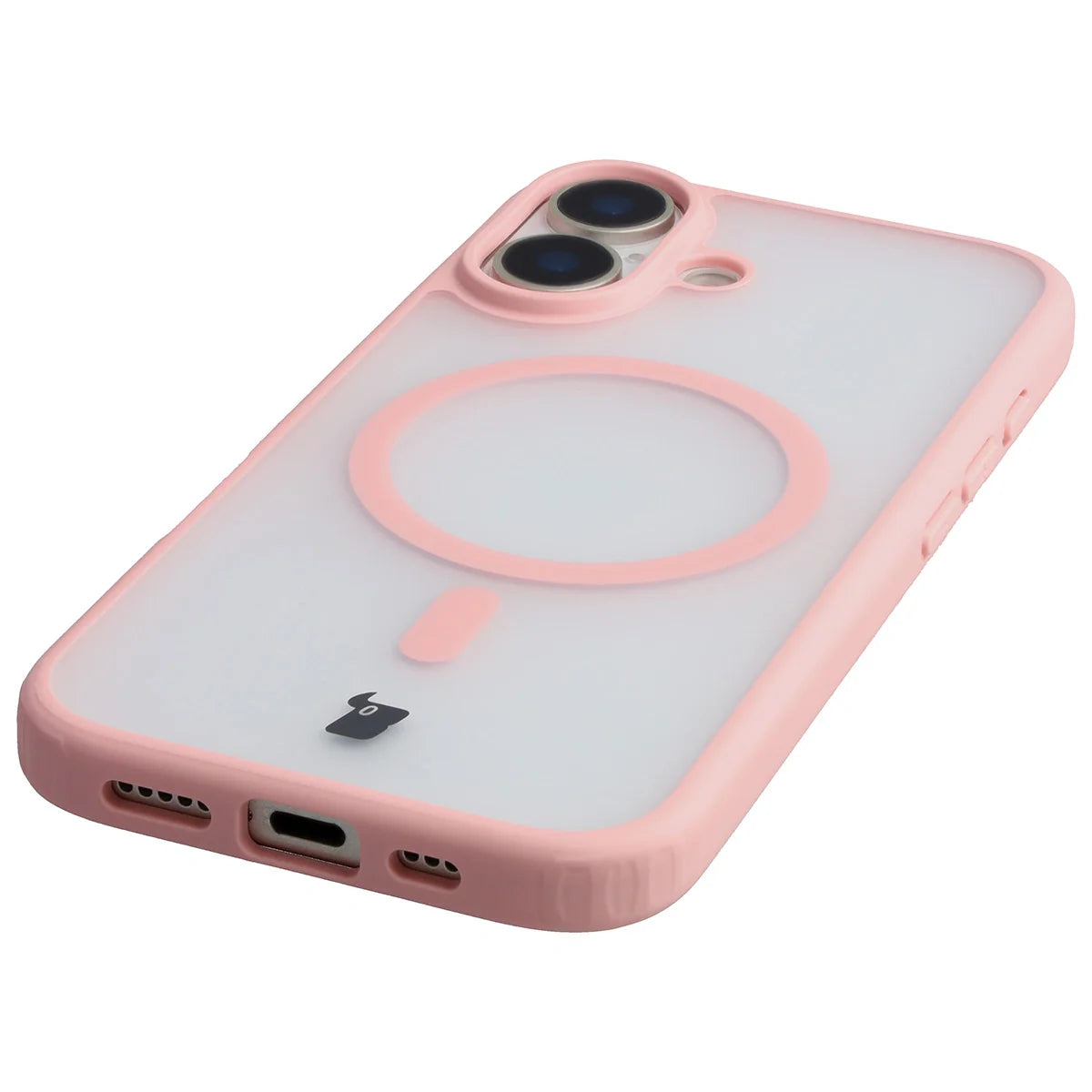 Handyhülle mit Magnetring für iPhone 17, Bizon Case MatteO, Getönt-Hellrosa