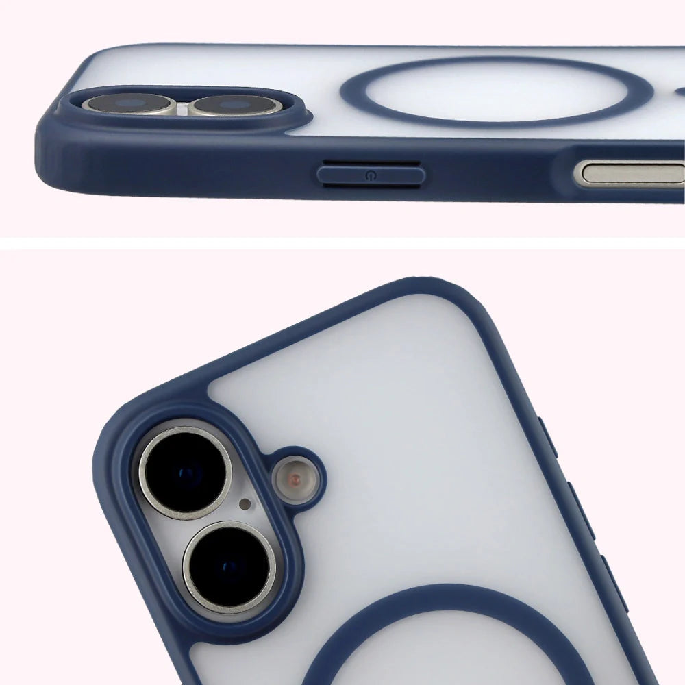 Handyhülle mit Magnetring für iPhone 17, Bizon Case MatteO, Getönt-Dunkelblau