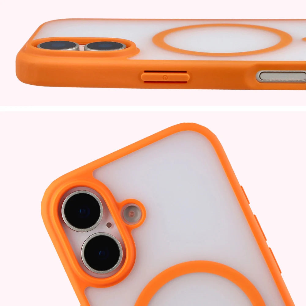 Handyhülle mit Magnetring für iPhone 17, Bizon Case MatteO, Getönt-Orange