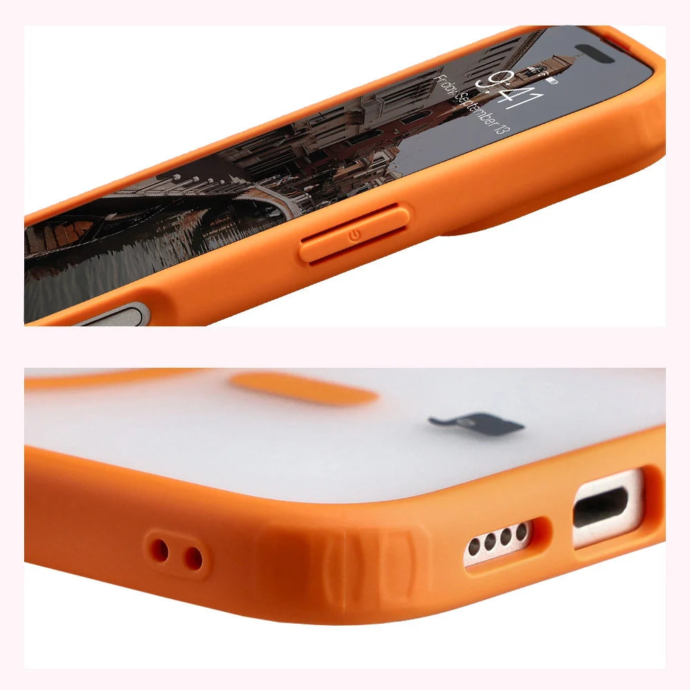 Handyhülle mit Magnetring für iPhone 17, Bizon Case MatteO, Getönt-Orange