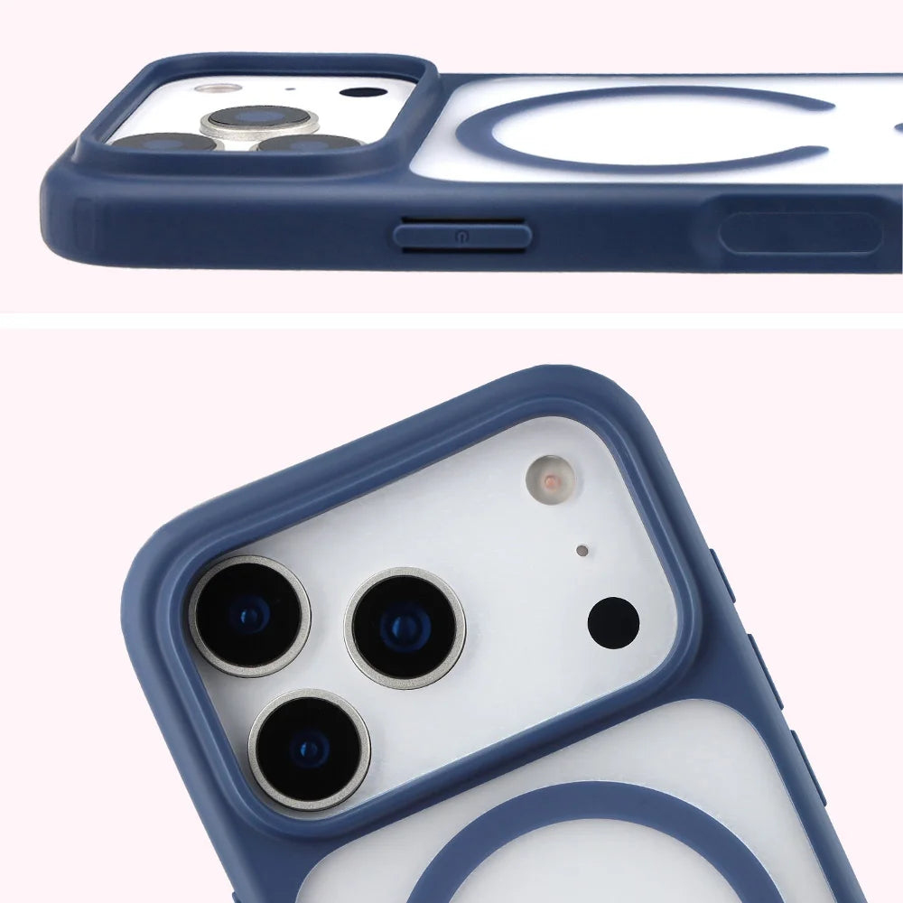 Handyhülle mit Magnetring für iPhone 18 Pro / 17 Pro, Bizon Case MatteO, Getönt-Dunkelblau (4/7)