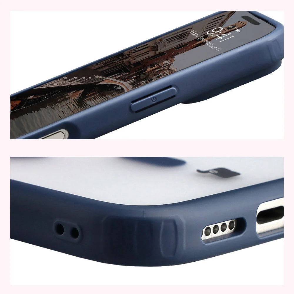 Handyhülle mit Magnetring für iPhone 17 Pro, Bizon Case MatteO, Getönt-Dunkelblau