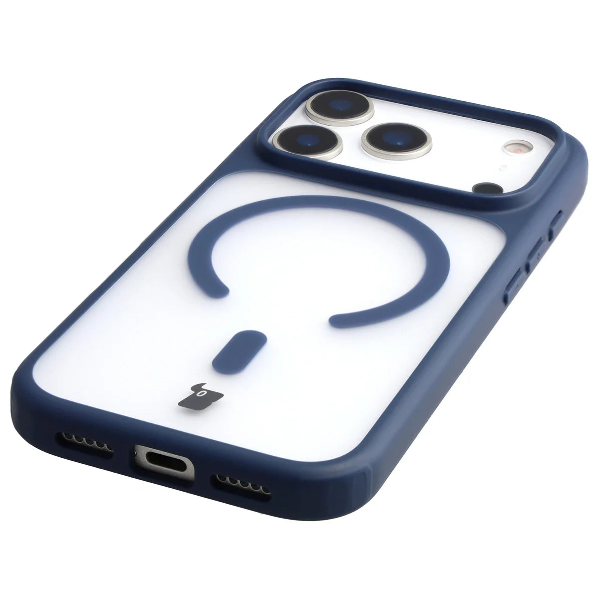 Handyhülle mit Magnetring für iPhone 17 Pro, Bizon Case MatteO, Getönt-Dunkelblau