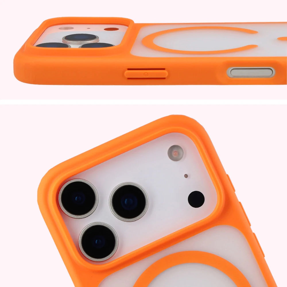 Handyhülle mit Magnetring für iPhone 17 Pro, Bizon Case MatteO, Getönt-Orange