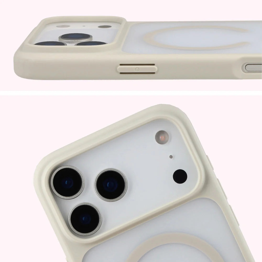 Handyhülle mit Magnetring für iPhone 17 Pro Max, Bizon Case MatteO, Getönt-Beige