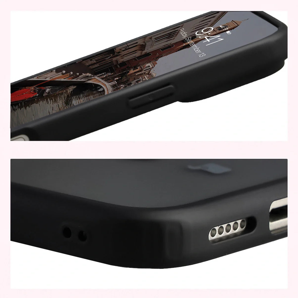 Handyhülle mit Magnetring für iPhone 17 Pro Max, Bizon Case MatteO, Getönt-Schwarz