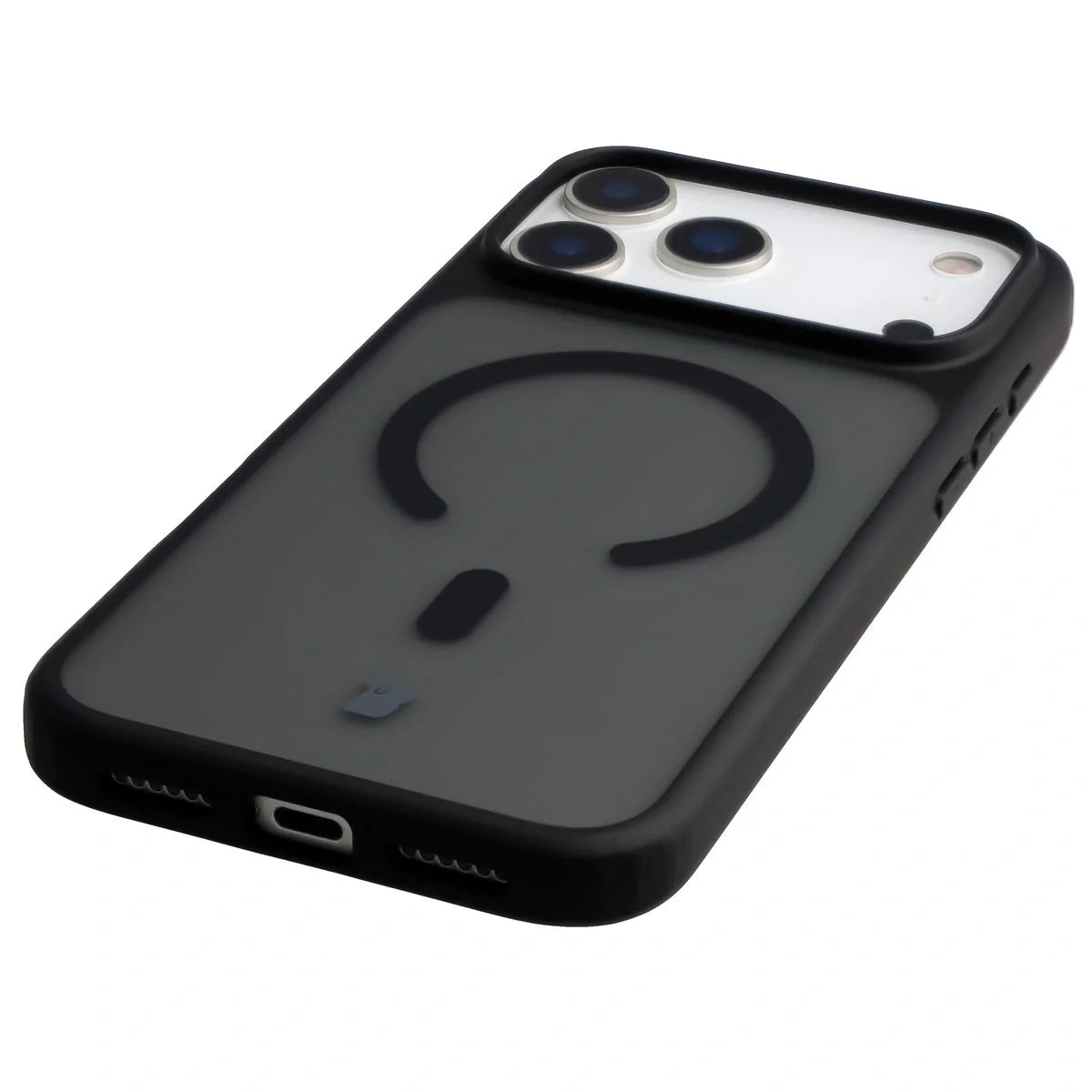 Handyhülle mit Magnetring für iPhone 17 Pro Max, Bizon Case MatteO, Getönt-Schwarz