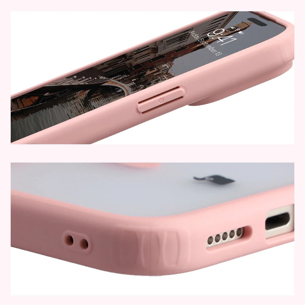Handyhülle mit Magnetring für iPhone 17 Pro Max, Bizon Case MatteO, Getönt-Hellrosa