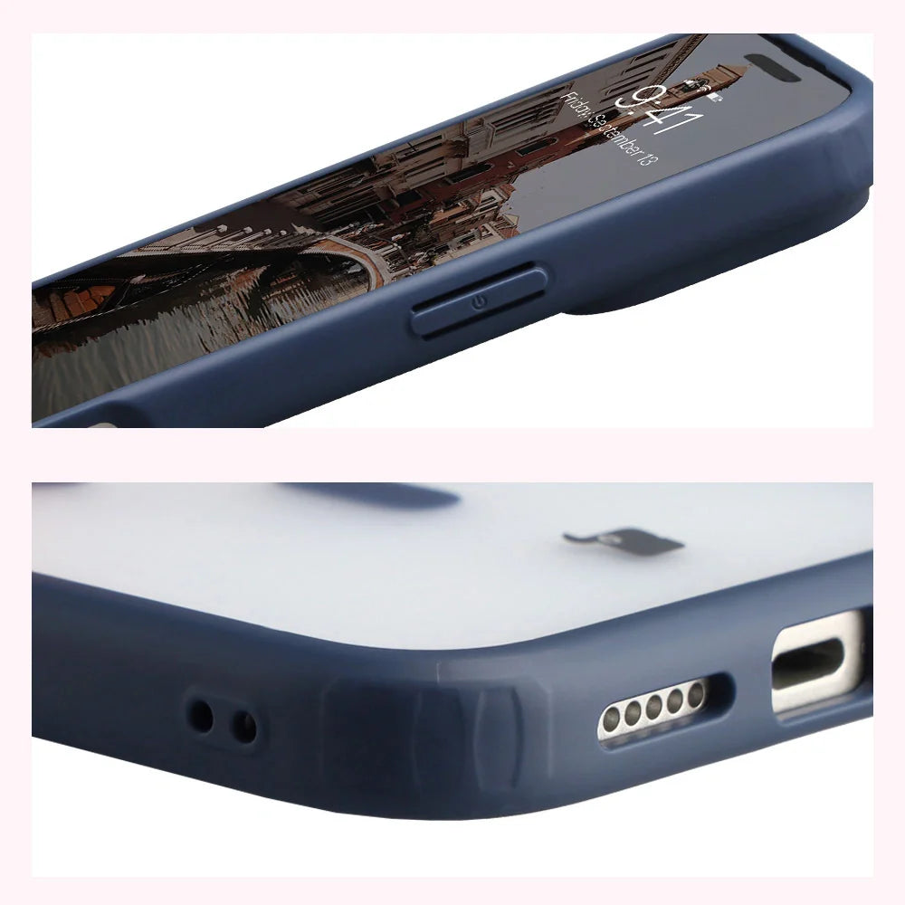 Handyhülle mit Magnetring für iPhone 17 Pro Max, Bizon Case MatteO, Getönt-Dunkelblau