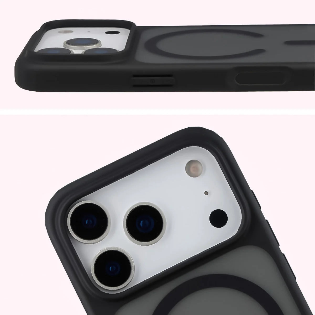 Handyhülle mit Magnetring für iPhone 18 Pro / 17 Pro, Bizon Case MatteO, Getönt-Schwarz (4/7)