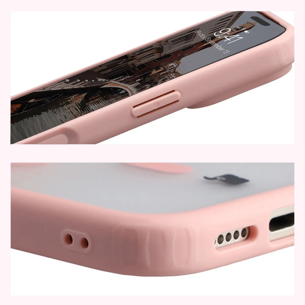 Handyhülle mit Magnetring für iPhone 18 Pro / 17 Pro, Bizon Case MatteO, Getönt-Hellrosa (5/7)