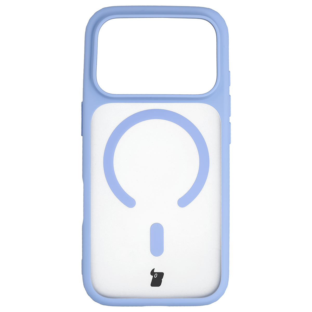 Handyhülle mit Magnetring für iPhone 18 Pro / 17 Pro, Bizon Case MatteO, Semitransparent mit hellblauem Rahmen (2/7)