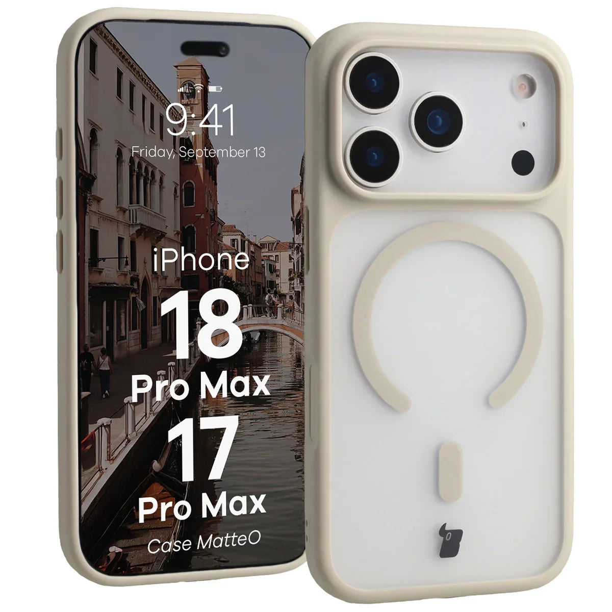 Handyhülle mit Magnetring für iPhone 18 Pro Max / 17 Pro Max, Bizon Case MatteO, Getönt-Beige (1/7)