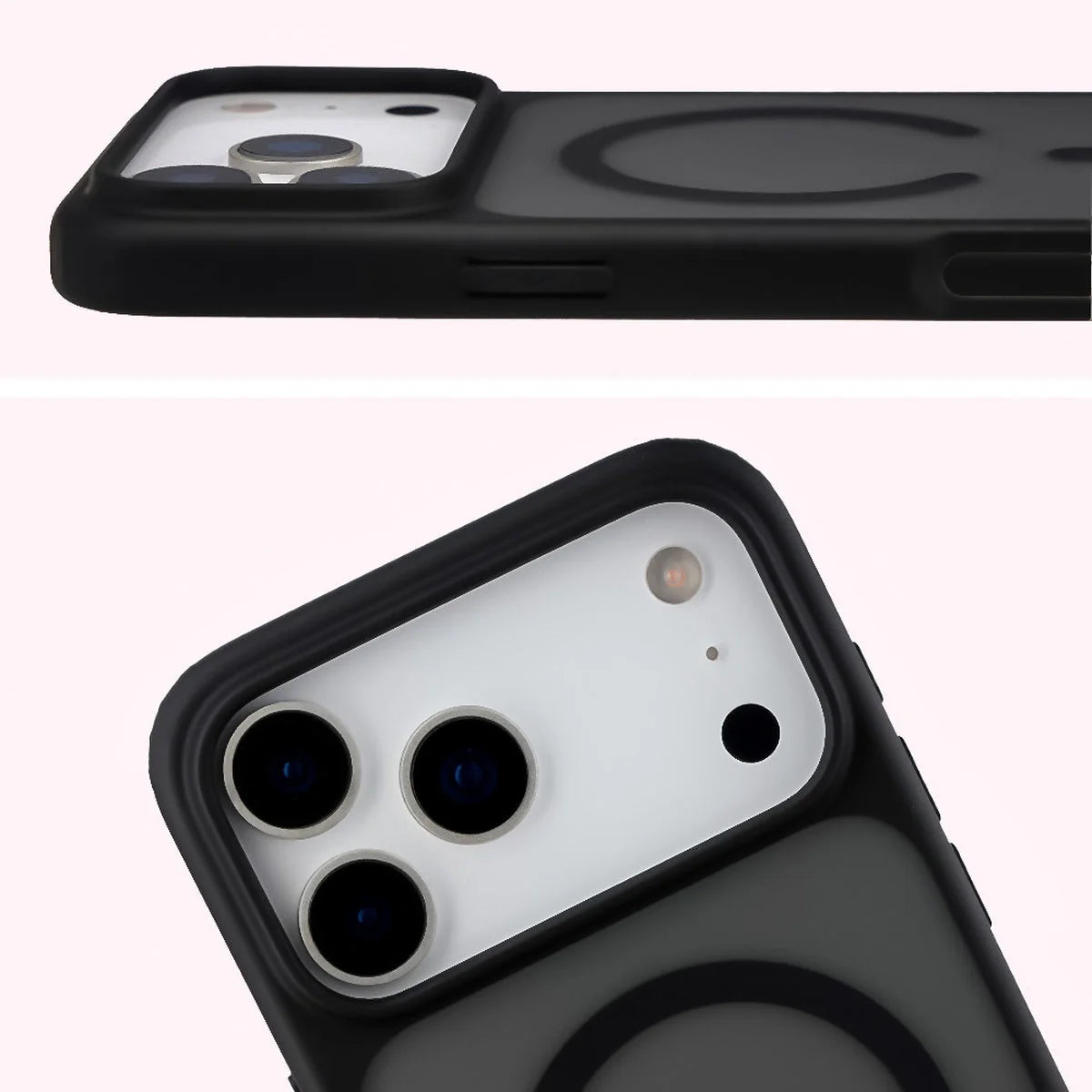Handyhülle mit Magnetring für iPhone 18 Pro Max / 17 Pro Max, Bizon Case MatteO, Getönt-Schwarz (4/7)