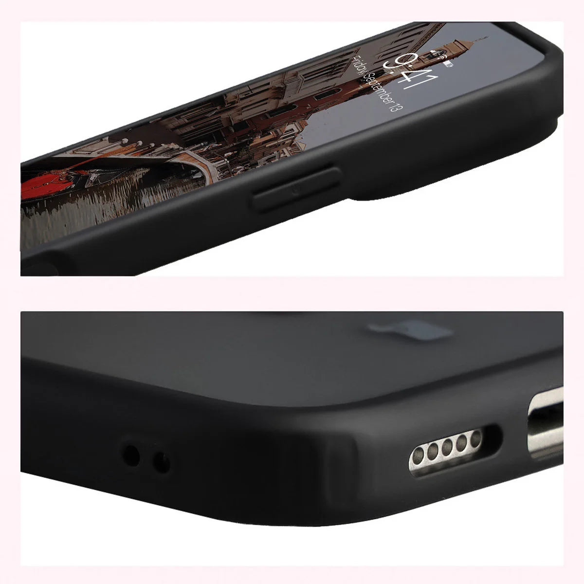 Handyhülle mit Magnetring für iPhone 18 Pro Max / 17 Pro Max, Bizon Case MatteO, Getönt-Schwarz (5/7)