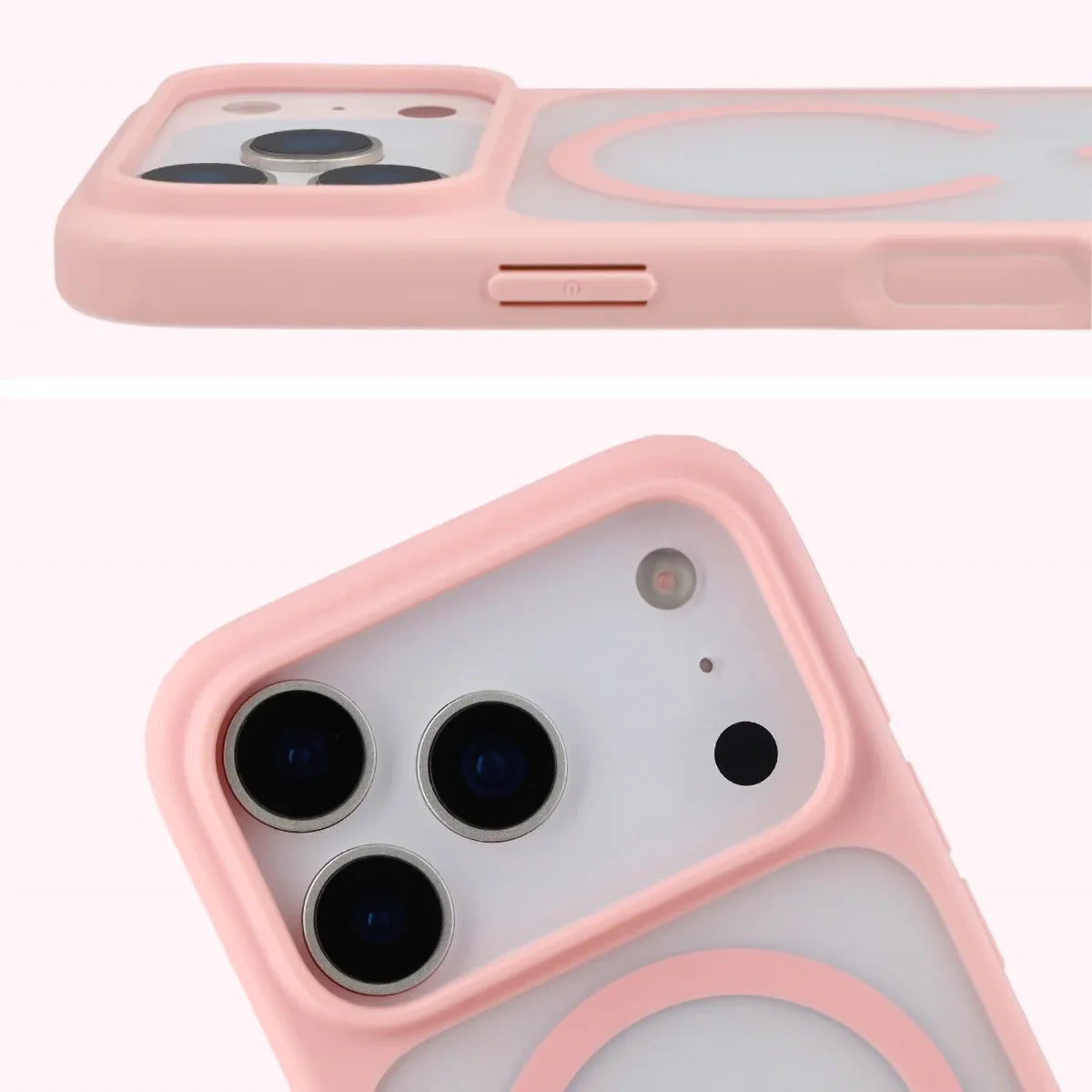 Handyhülle mit Magnetring für iPhone 18 Pro Max / 17 Pro Max, Bizon Case MatteO, Getönt-Hellrosa (4/7)