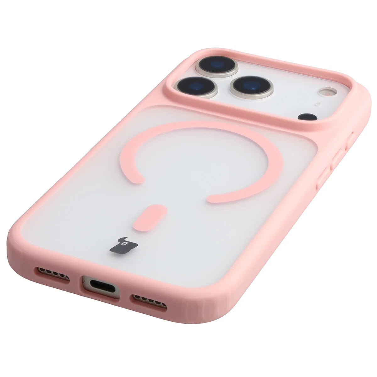 Handyhülle mit Magnetring für iPhone 18 Pro Max / 17 Pro Max, Bizon Case MatteO, Getönt-Hellrosa (6/7)