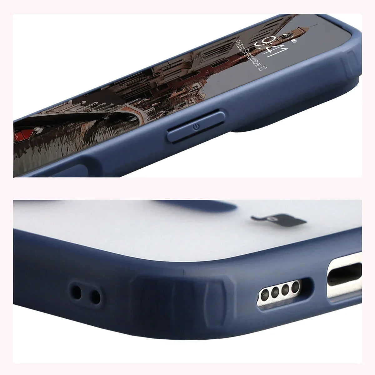 Handyhülle mit Magnetring für iPhone 18 Pro Max / 17 Pro Max, Bizon Case MatteO, Getönt-Dunkelblau (5/7)