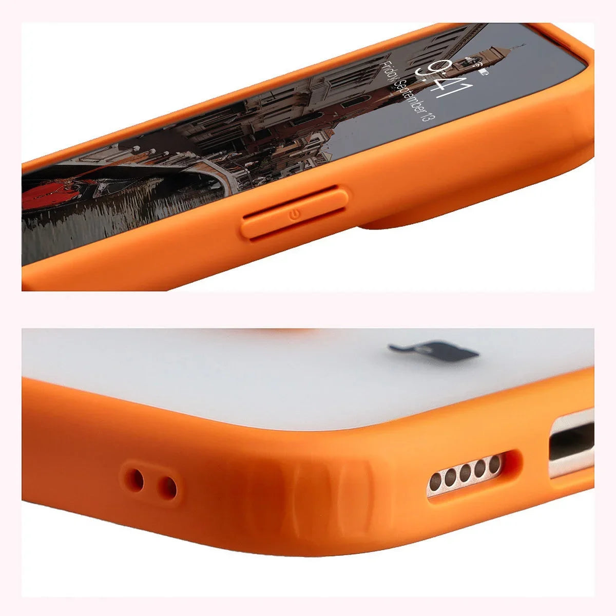 Handyhülle mit Magnetring für iPhone 18 Pro Max / 17 Pro Max, Bizon Case MatteO, Getönt-Orange (5/7)