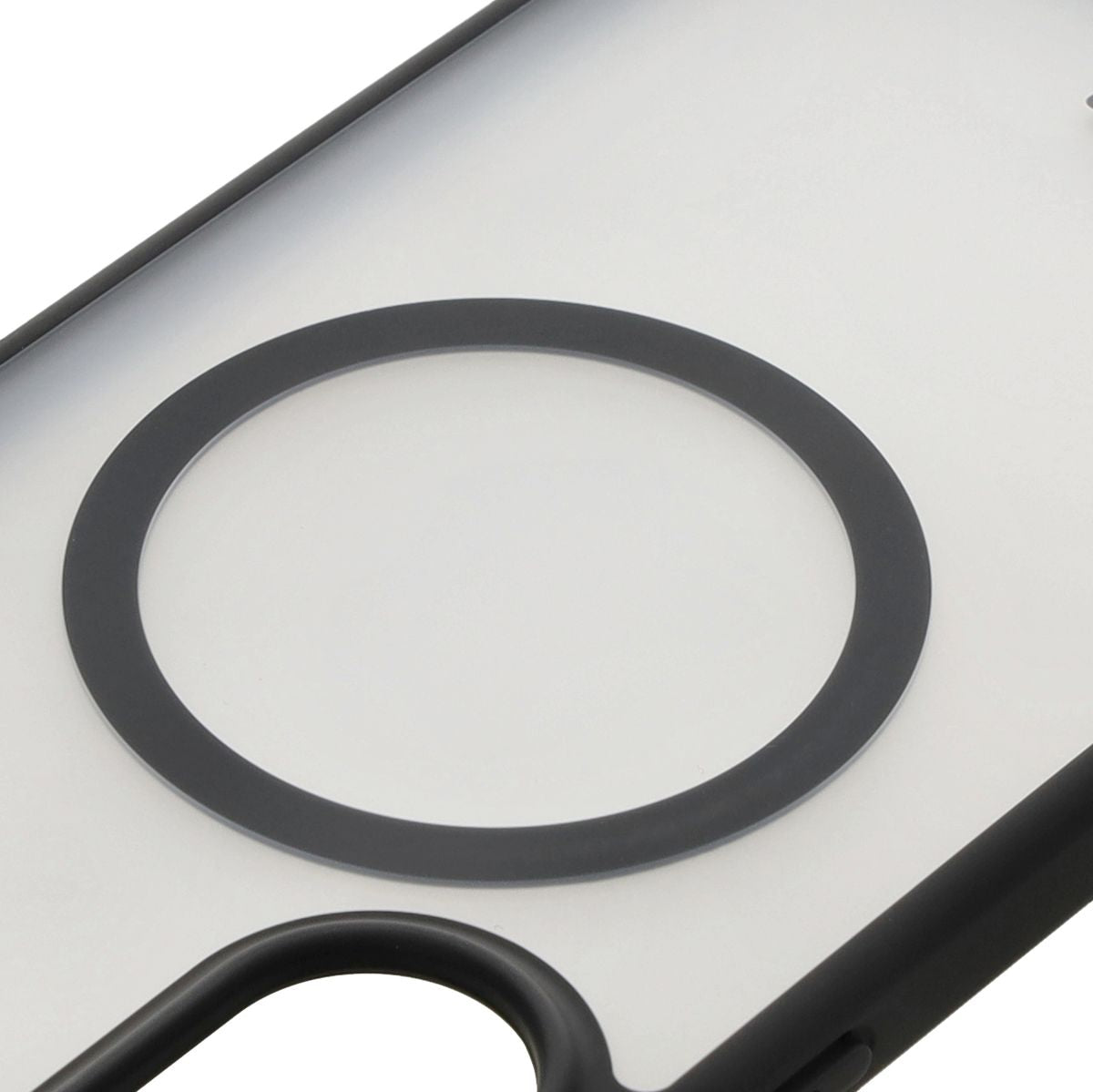 Handyhülle mit Magnetring für Galaxy A56 5G, Bizon Case MatteO, Semitransparent mit schwarzem Rand