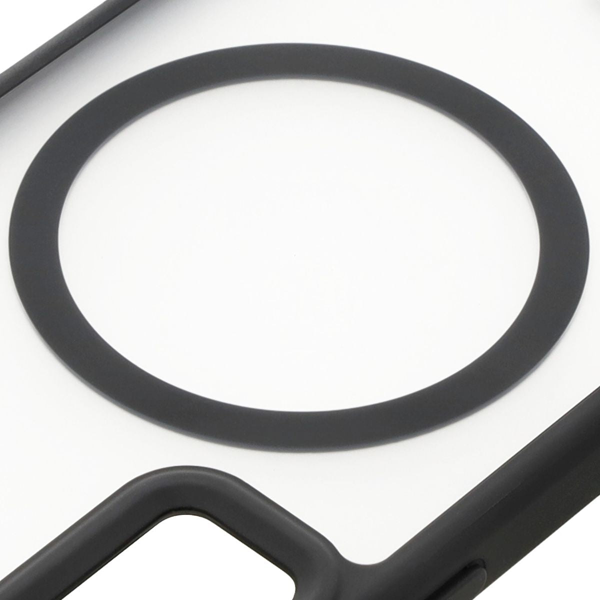 Handyhülle mit Magnetring für Galaxy S24, Bizon Case MatteO, Semitransparent mit schwarzem Rand