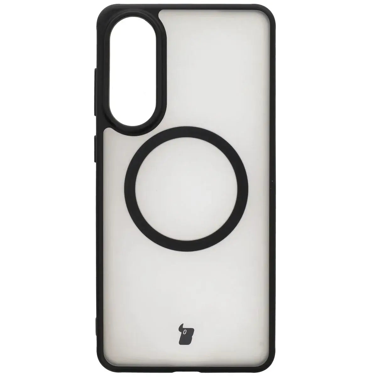 Handyhülle mit Magnetring für Galaxy S25 Edge, Bizon Case MatteO, Getönt-Schwarz