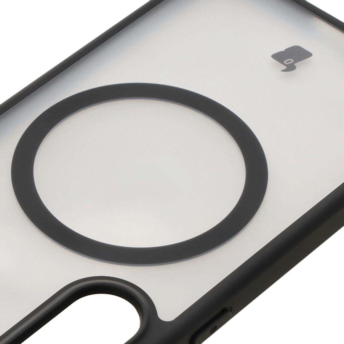 Handyhülle mit Magnetring für Galaxy S25 Plus, Bizon Case MatteO, Semitransparent mit schwarzem Rand