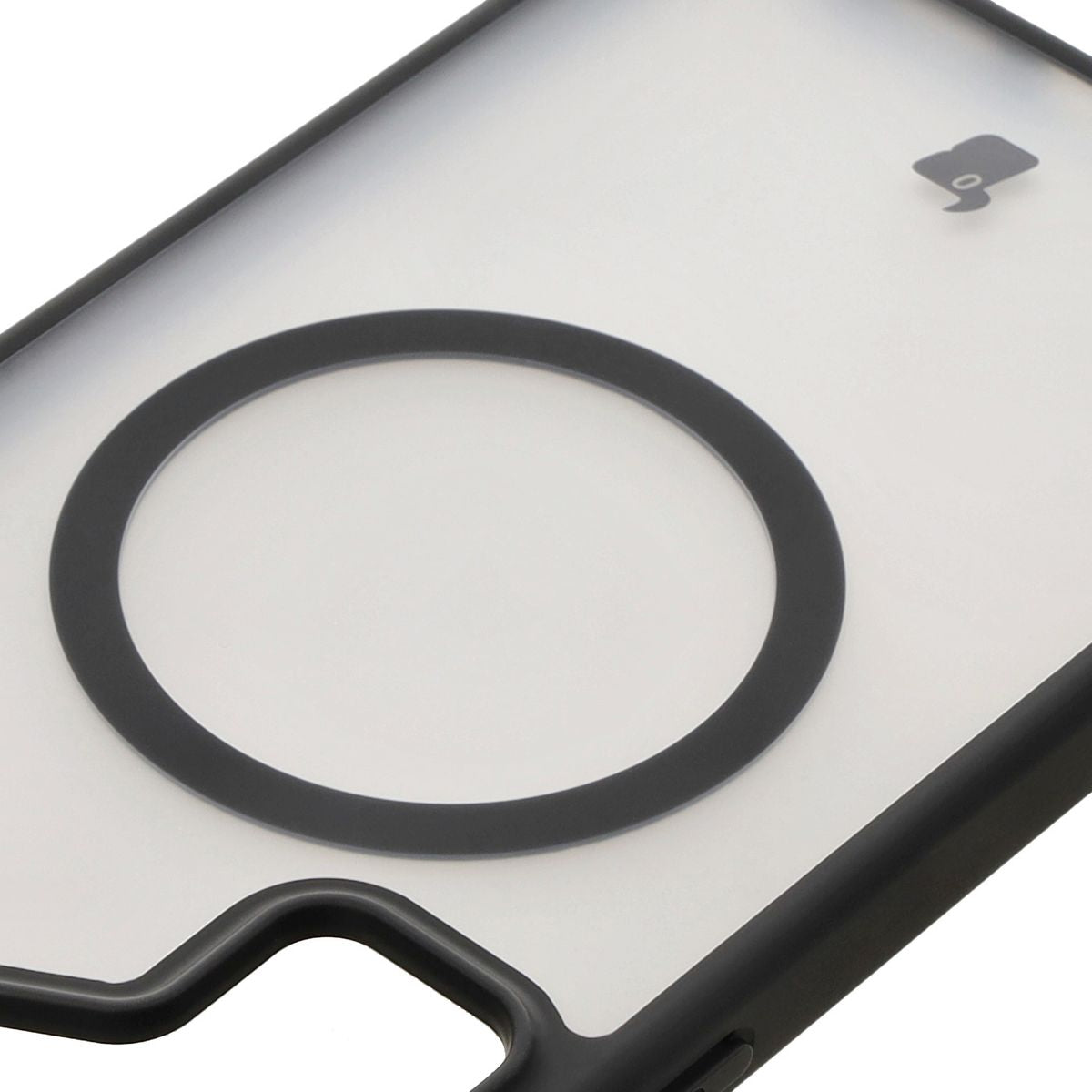 Handyhülle mit Magnetring für Galaxy S25 Ultra, Bizon Case MatteO, Semitransparent mit schwarzem Rand