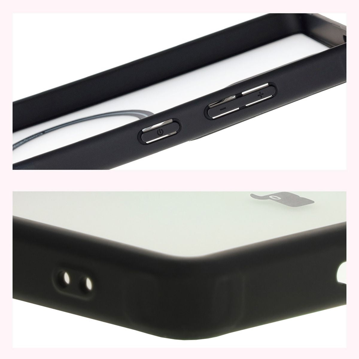 Handyhülle mit Magnetring für Galaxy S25 Ultra, Bizon Case MatteO, Semitransparent mit schwarzem Rand