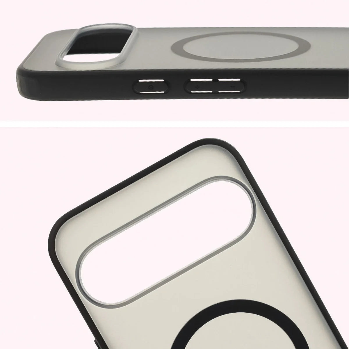 Handyhülle mit Magnetring für Pixel 10 Pro XL, Bizon Case MatteO, Getönt-Schwarz