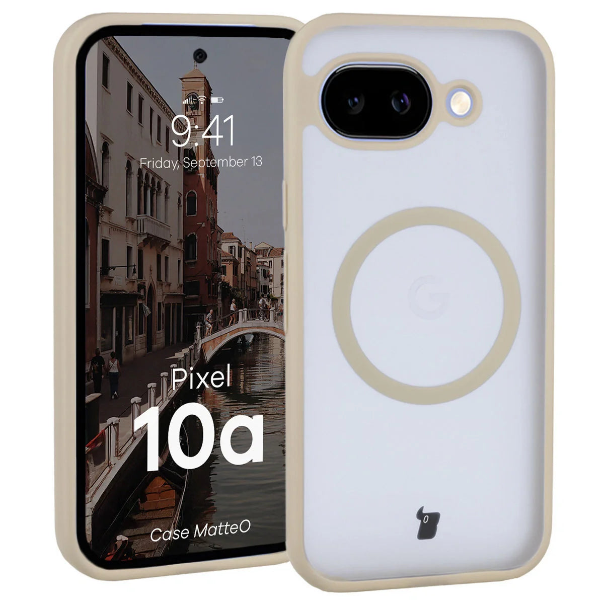 Handyhülle mit Magnetring für Google Pixel 10a, Bizon Case MatteO, Getönt-Beige