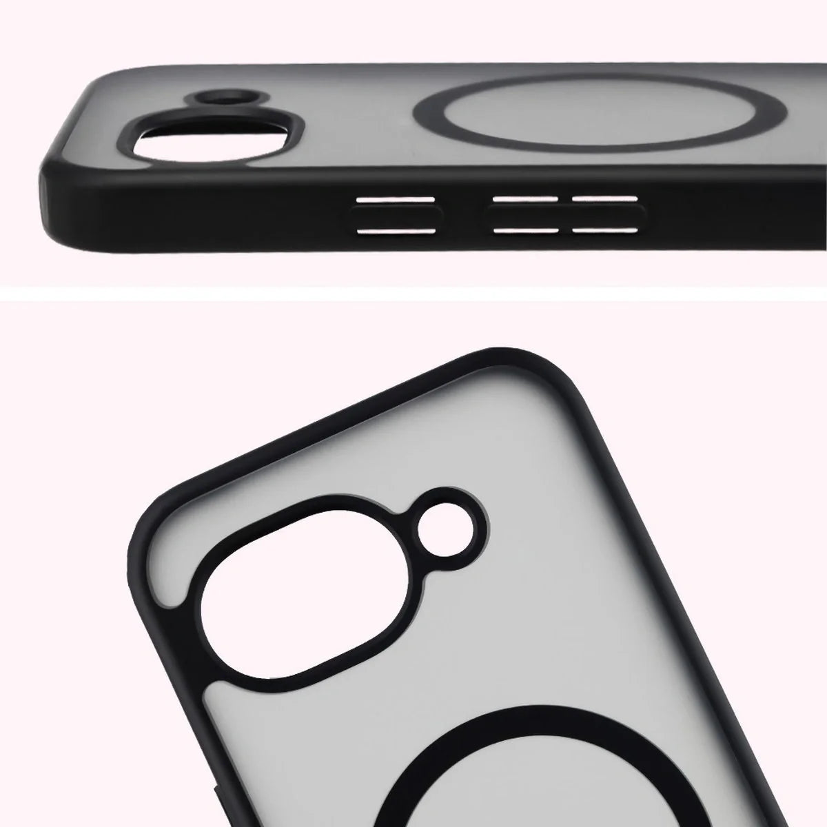 Handyhülle mit Magnetring für Google Pixel 10a, Bizon Case MatteO, Getönt-Schwarz