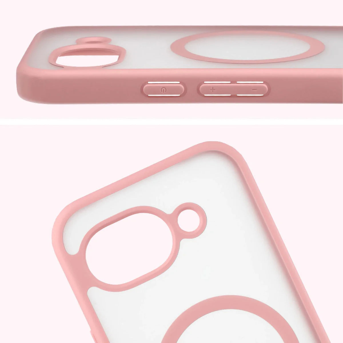 Handyhülle mit Magnetring für Google Pixel 10a, Bizon Case MatteO, Getönt-Hellrosa