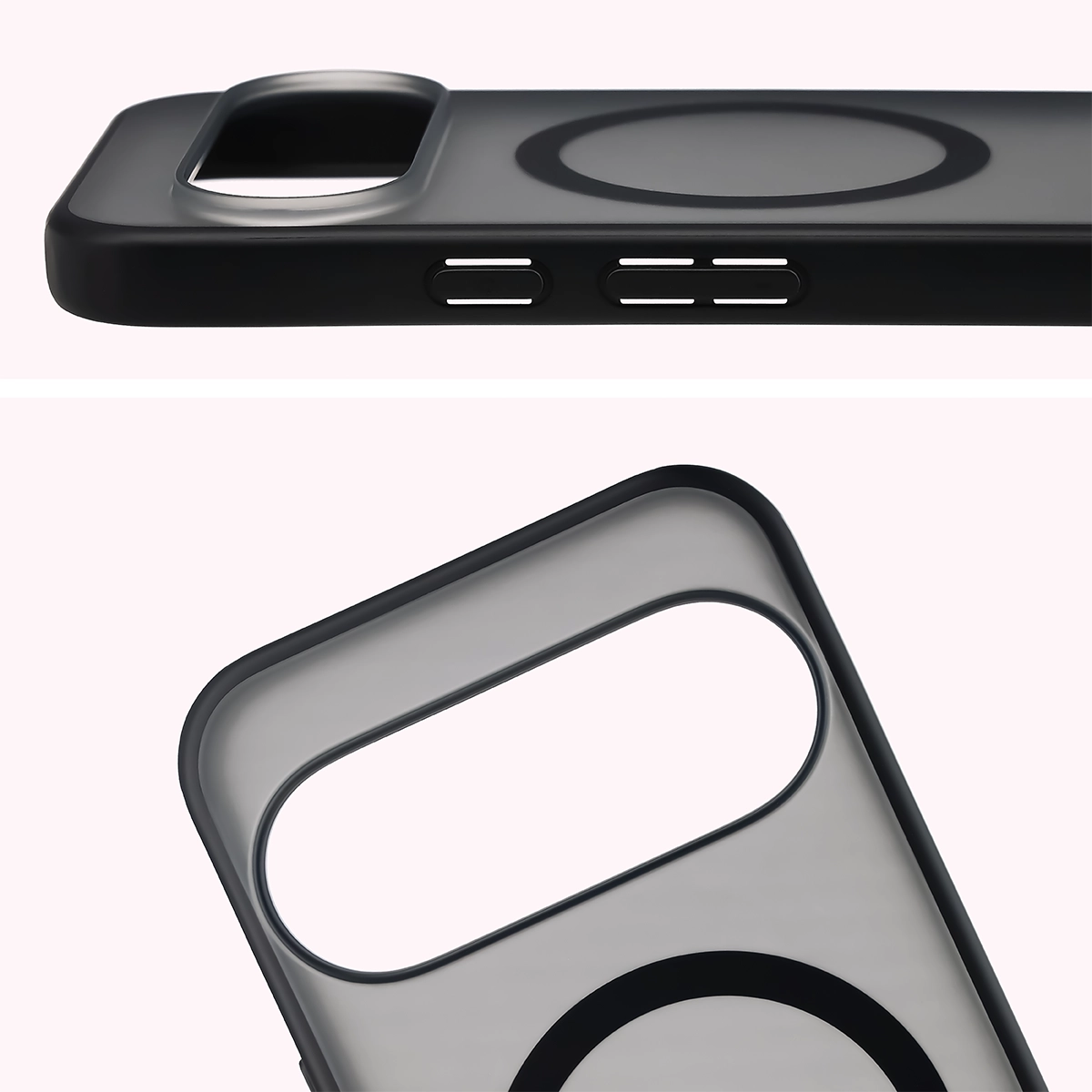 Handyhülle mit Magnetring für Google Pixel 11 / 11 Pro / 10 / 10 Pro, Bizon Case MatteO, Getönt-Schwarz