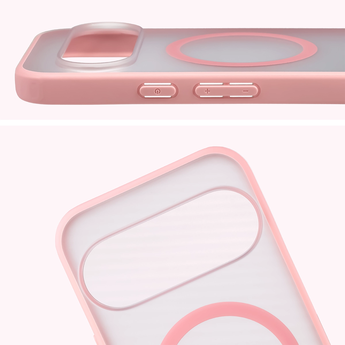 Handyhülle mit Magnetring für Google Pixel 11 / 11 Pro / 10 / 10 Pro, Bizon Case MatteO, Getönt-Hellrosa