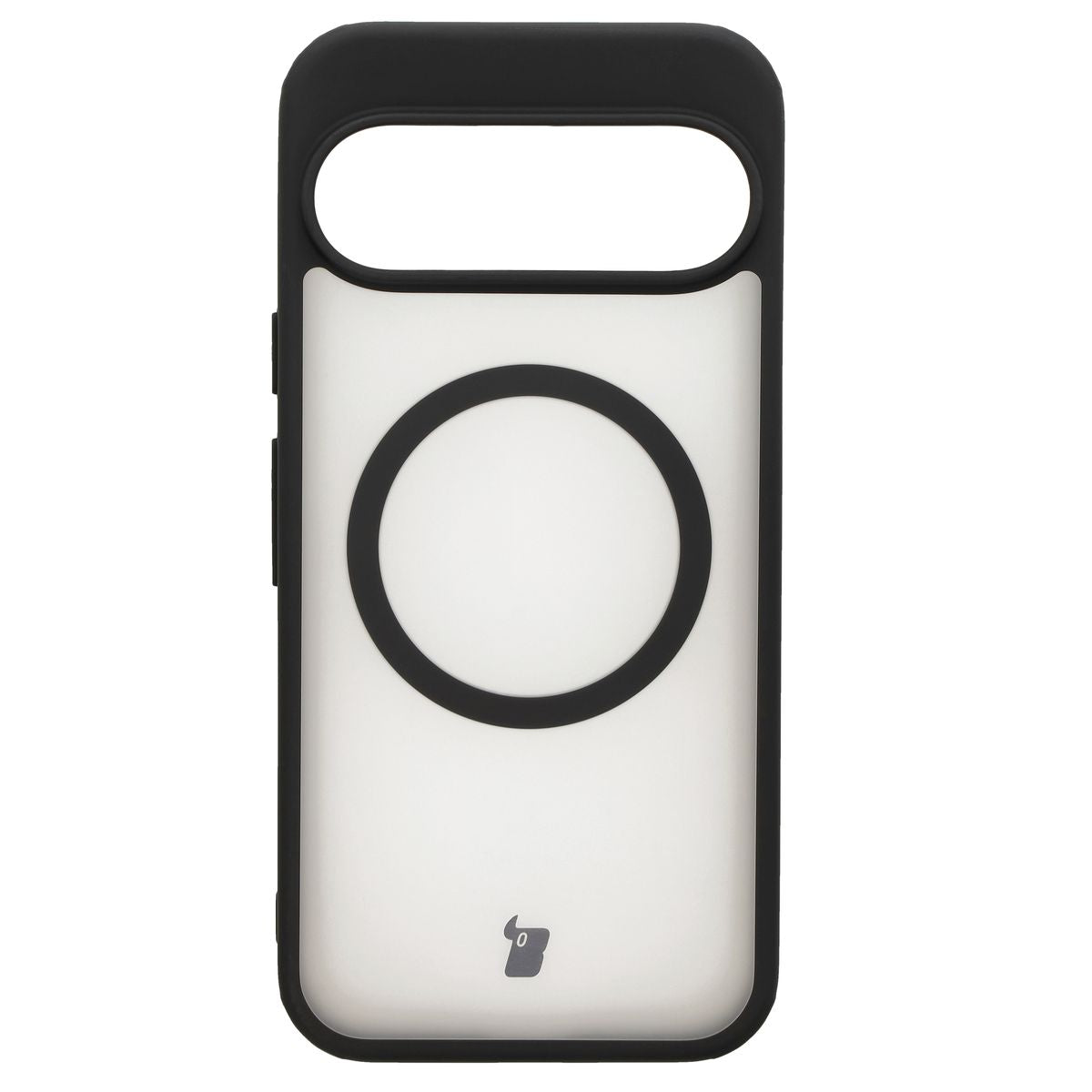 Handyhülle mit Magnetring für Google Pixel 9/9 Pro, Bizon Case MatteO, Semitransparent mit schwarzem Rand