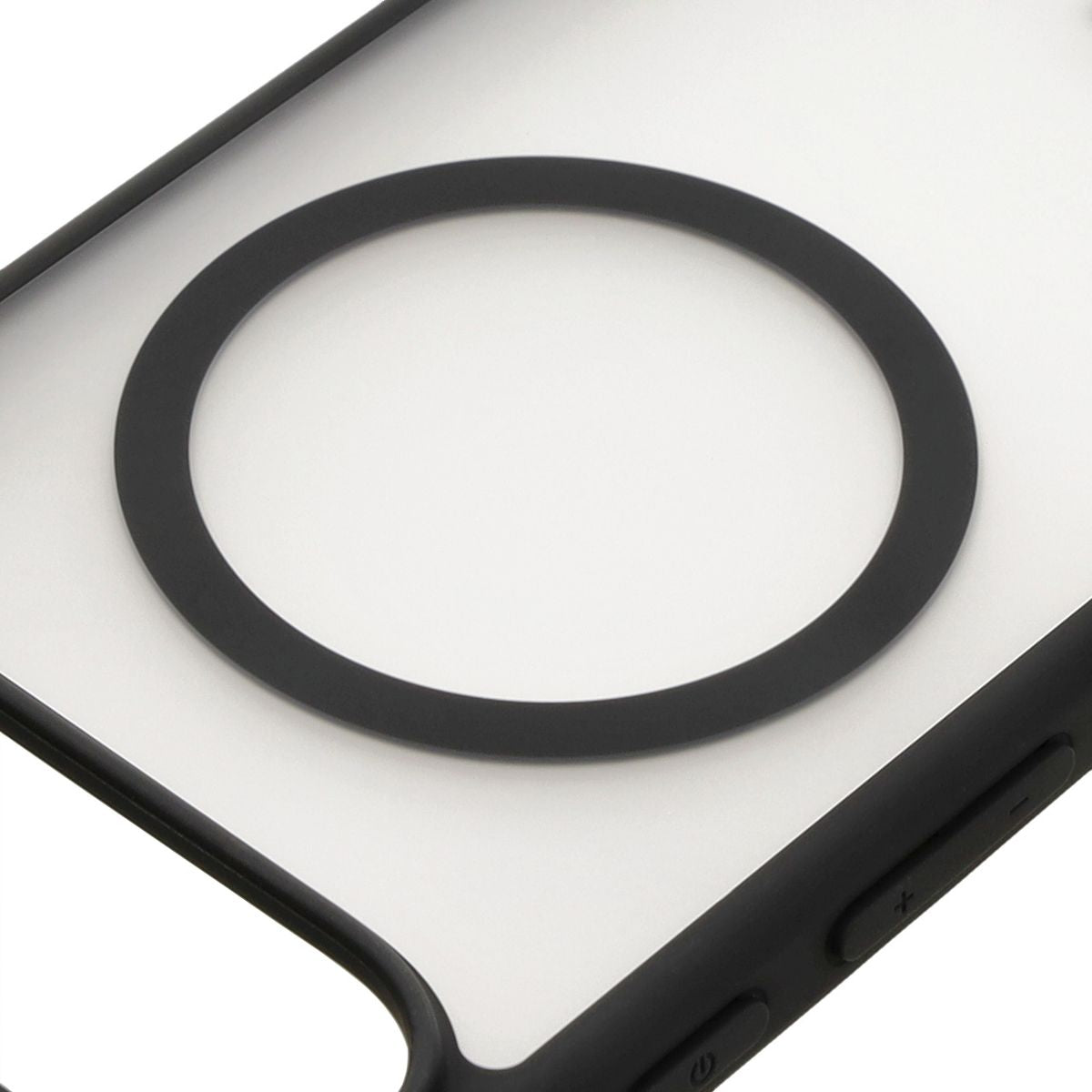 Handyhülle mit Magnetring für Google Pixel 9/9 Pro, Bizon Case MatteO, Semitransparent mit schwarzem Rand