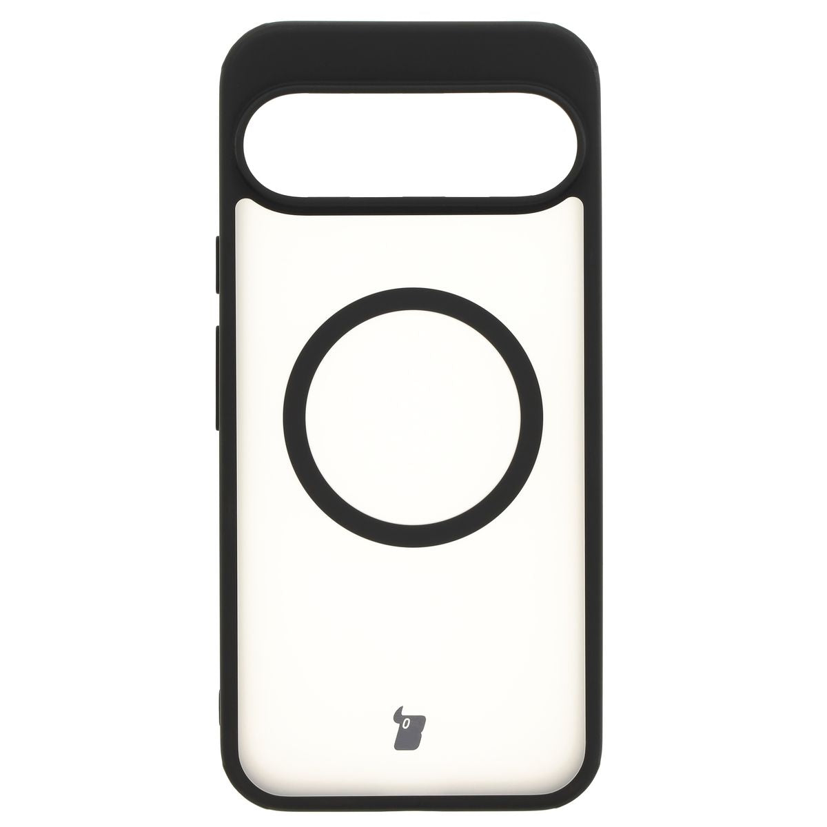 Handyhülle mit Magnetring für Google Pixel 9 Pro XL, Bizon Case MatteO, Semitransparent mit schwarzem Rand
