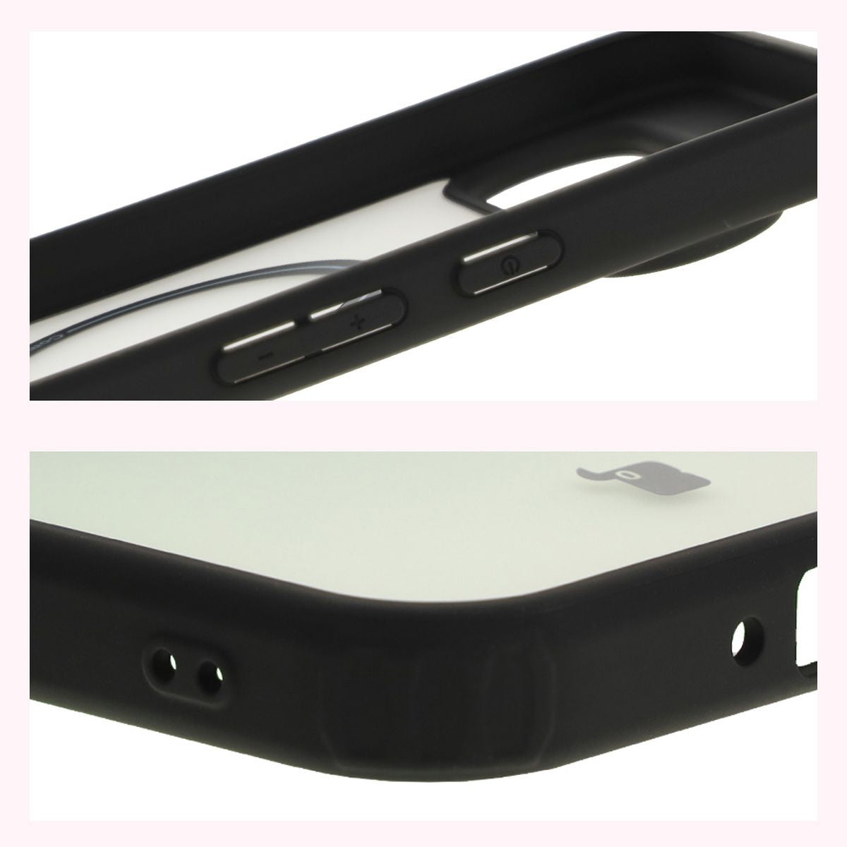 Handyhülle mit Magnetring für Google Pixel 9 Pro XL, Bizon Case MatteO, Semitransparent mit schwarzem Rand
