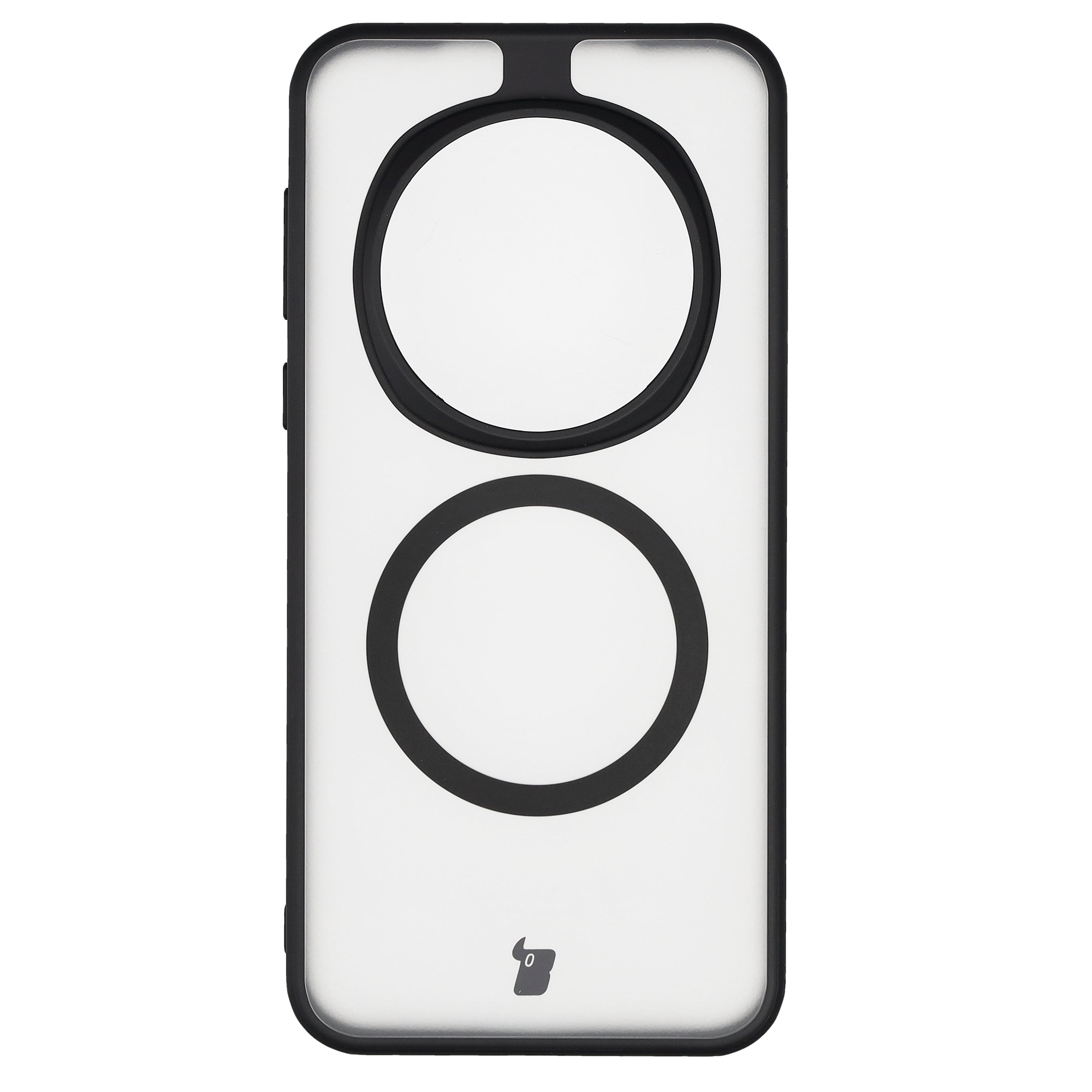 Handyhülle mit Magnetring für Honor Magic7 Pro, Bizon Case MatteO, Semitransparent mit schwarzem Rand