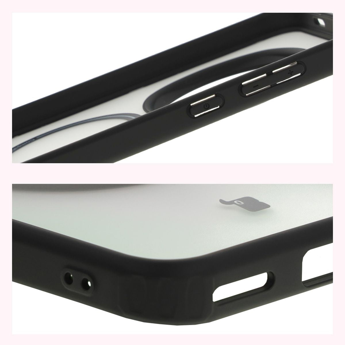 Handyhülle mit Magnetring für Honor Magic7 Pro, Bizon Case MatteO, Semitransparent mit schwarzem Rand