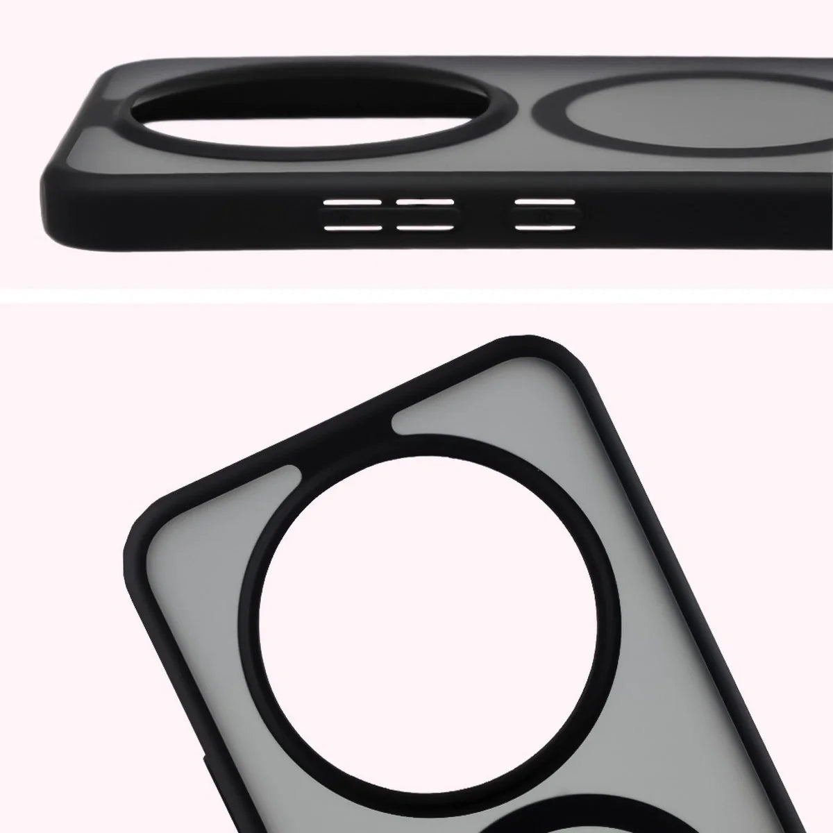 Handyhülle mit Magnetring für Honor Magic8 Lite, Bizon Case MatteO, Getönt-Schwarz