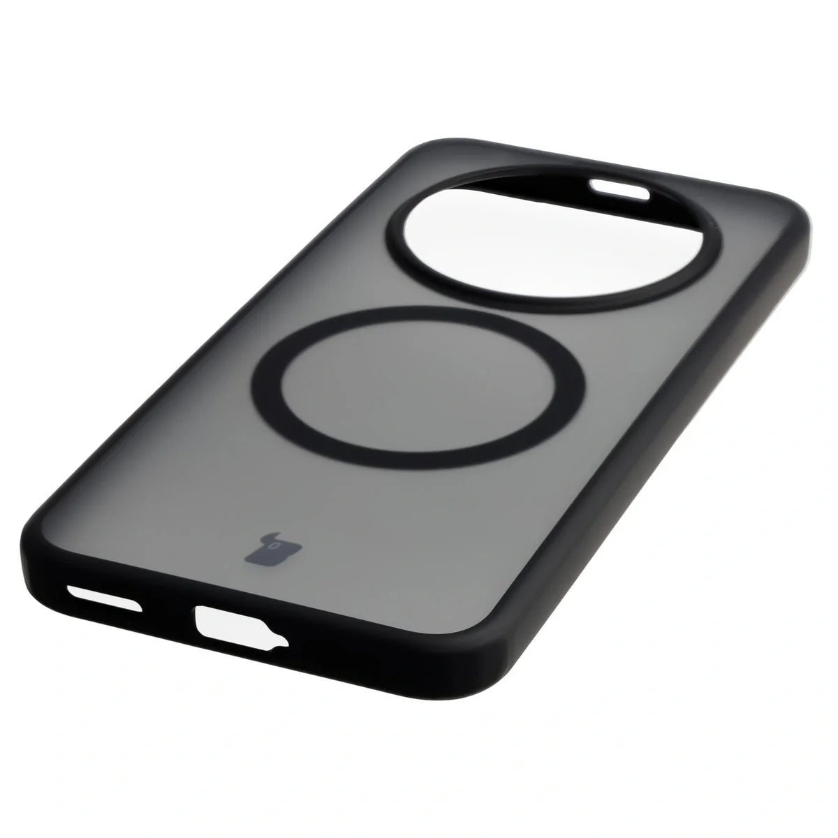 Handyhülle mit Magnetring für Honor Magic8 Lite, Bizon Case MatteO, Getönt-Schwarz