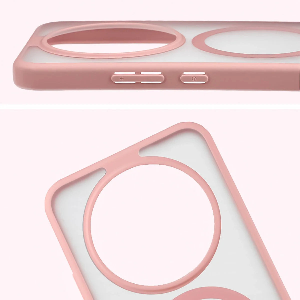 Handyhülle mit Magnetring für Honor Magic8 Lite, Bizon Case MatteO, Getönt-Hellrosa