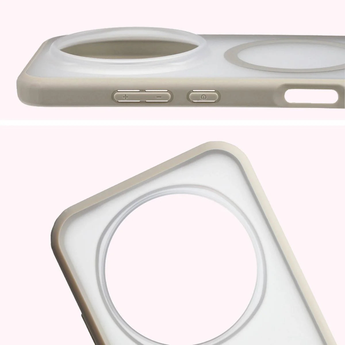 Handyhülle mit Magnetring für Honor Magic8 Pro, Bizon Case MatteO, Getönt-Beige