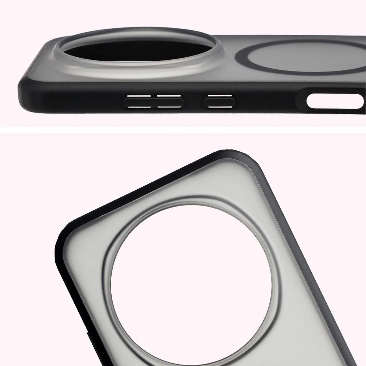 Handyhülle mit Magnetring für Honor Magic8 Pro, Bizon Case MatteO, Getönt-Schwarz