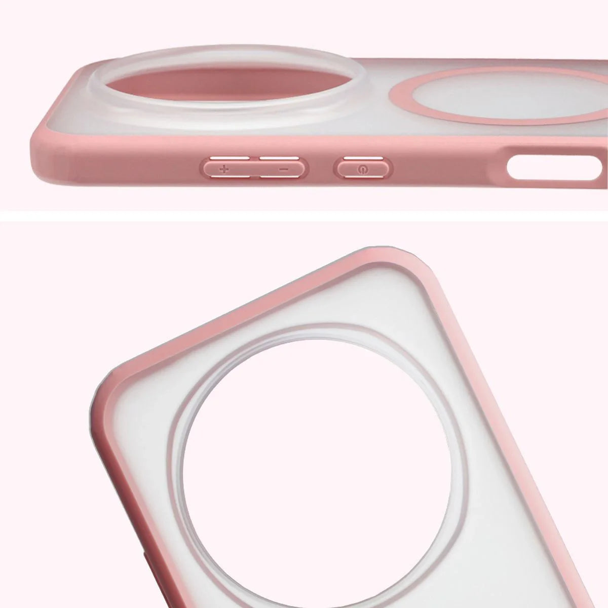 Handyhülle mit Magnetring für Honor Magic8 Pro, Bizon Case MatteO, Getönt-Hellrosa