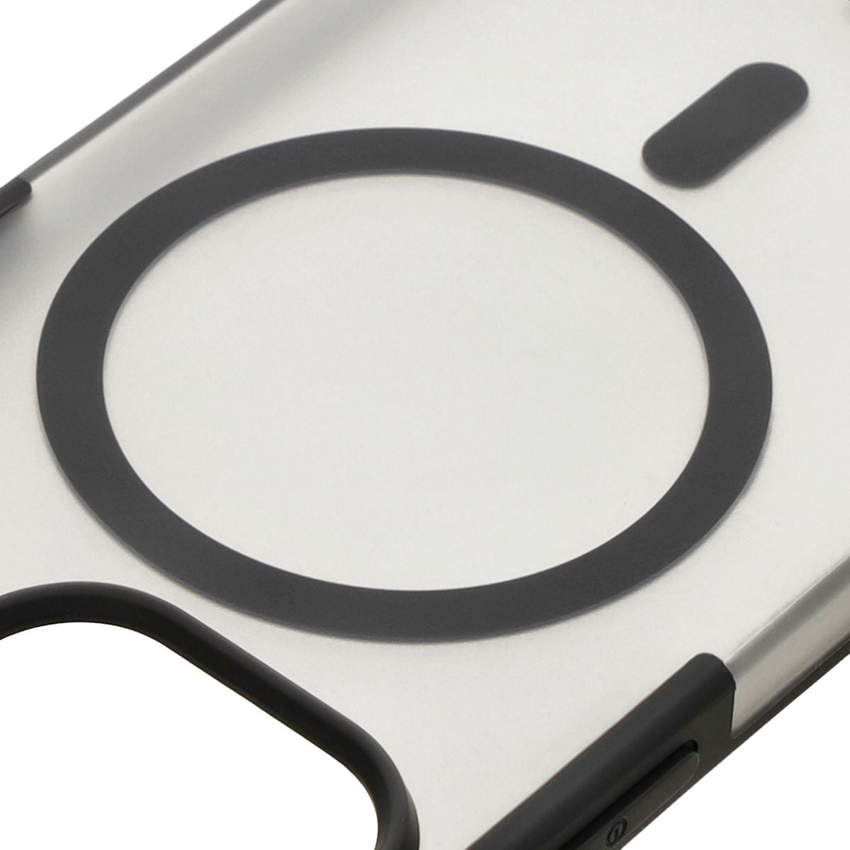 Handyhülle mit Magnetring für iPhone 13 Pro, Bizon Case MatteO, Semitransparent mit schwarzem Rand